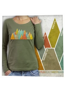 PÓLÓ HOSSZÚUJJÚ NŐI 15 HEGYES KATONAZÖLD