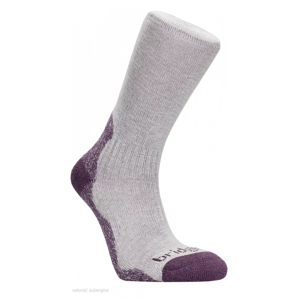 BRIDGEDALE BAMBOO CREW MIDWEIGHT NŐI ZOKNI AUBERGINE